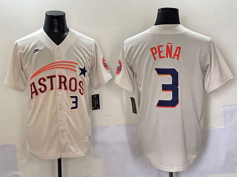 Men Houston Astros #3 Pena Cream Five generations Joint Name 2025 Nike MLB Jersey style 6
